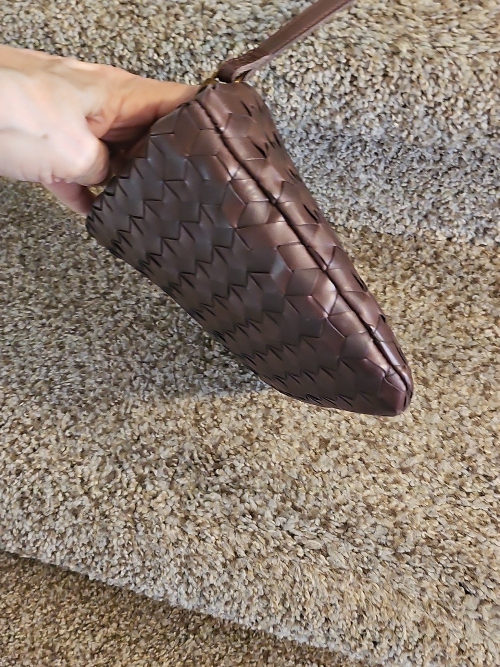 Gorgeous Madewell 10" Woven Soft Brown Leather Crossbody Bag Clean - Picture 5 of 10